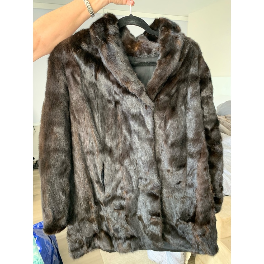 100% brown mink coat